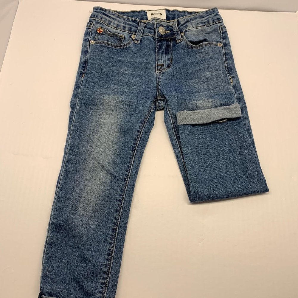 Hudson Ankle Cuff Jeans Girls Size 7 Light Denim